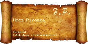 Hocz Piroska névjegykártya